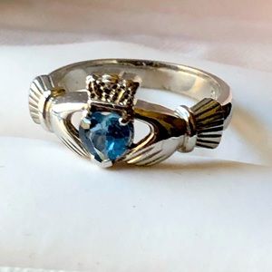 Sterling silver Claddagh Irish Wedding Ring sz 6